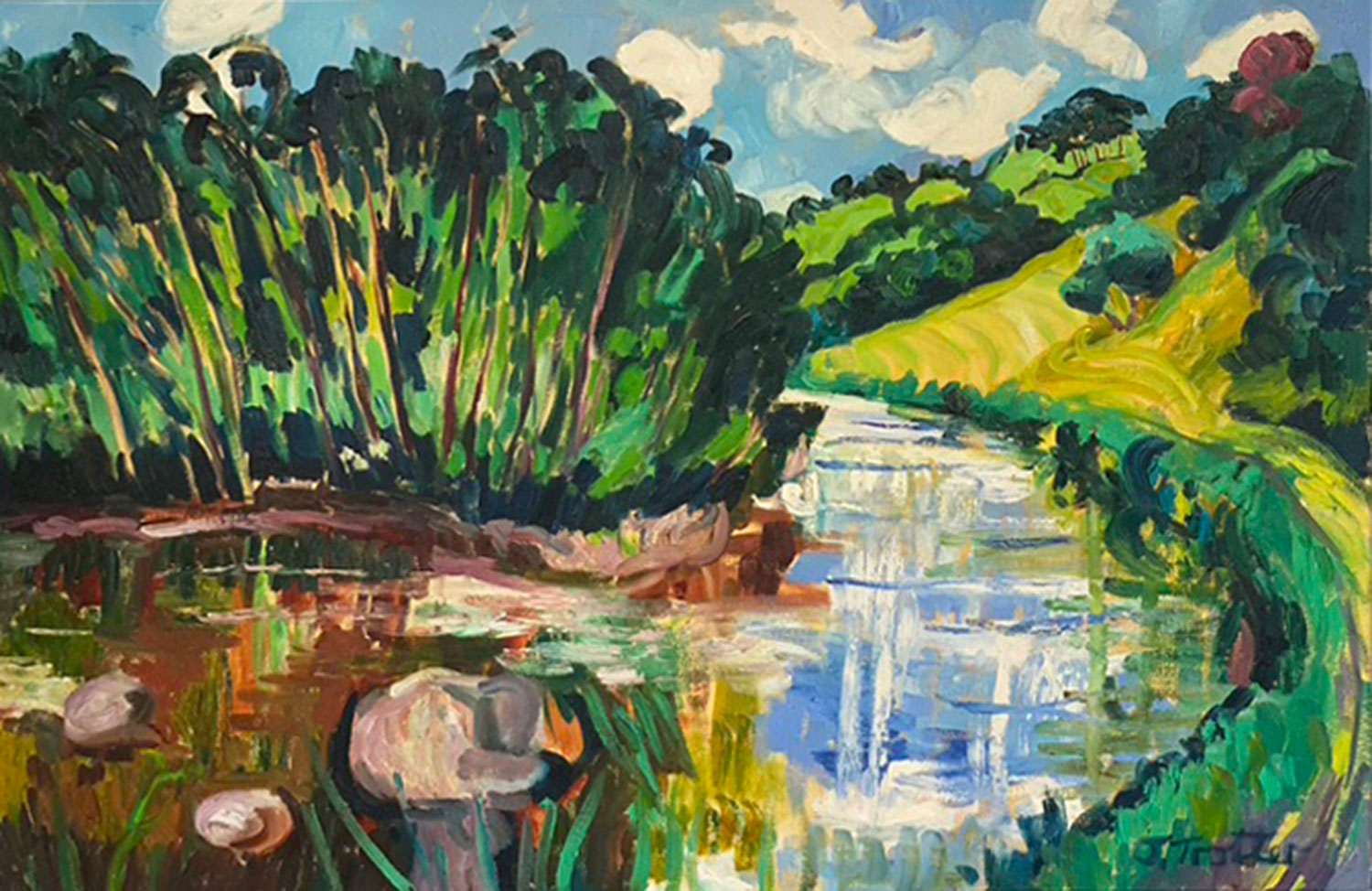 River Tamar by Josephine Trotter - Oil on Canvas