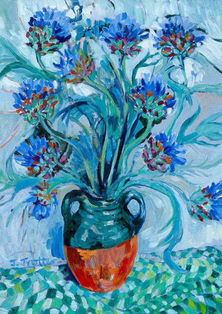 Artichokes in Cezanne Pot Josephine Trotter Oil on canvas 28in x 20in 71cm x 51cm