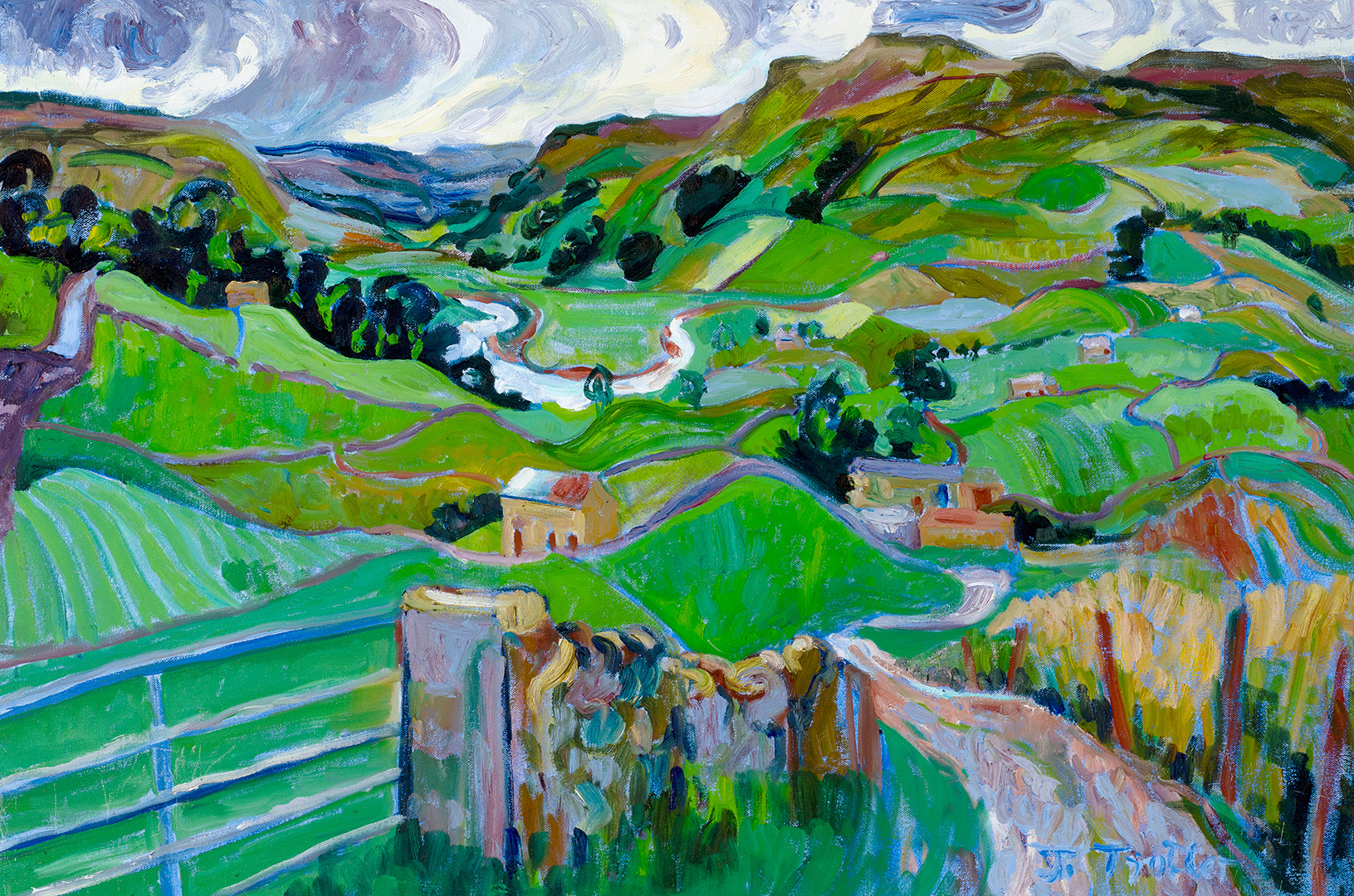 River Ure Wensleydale Josephine Trotter Oil on canvas 24in x 36in 61cm x 92cm
