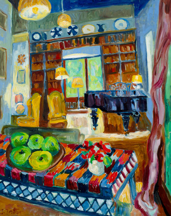 Interior with Piano 30in x 24in 76cm x 61cm Interior with Piano by Josephine Trotter