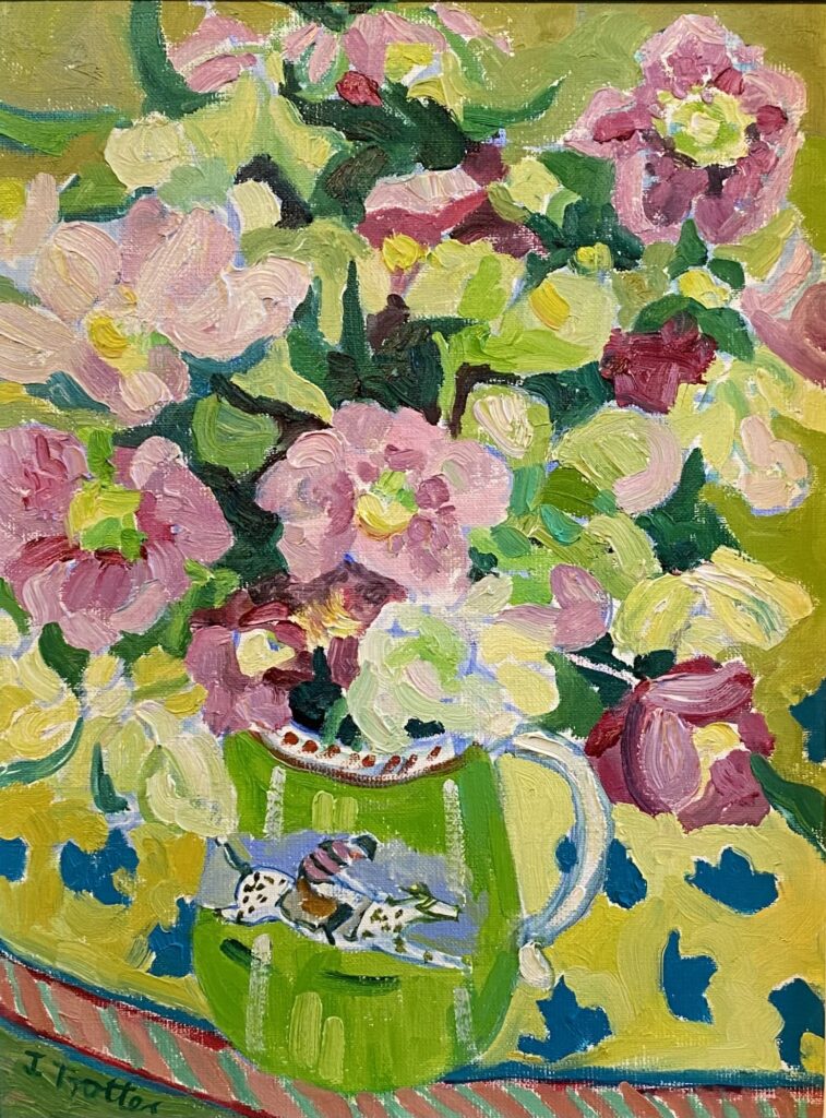 Josephine Trotter Christmas Roses in a Jockey Jug