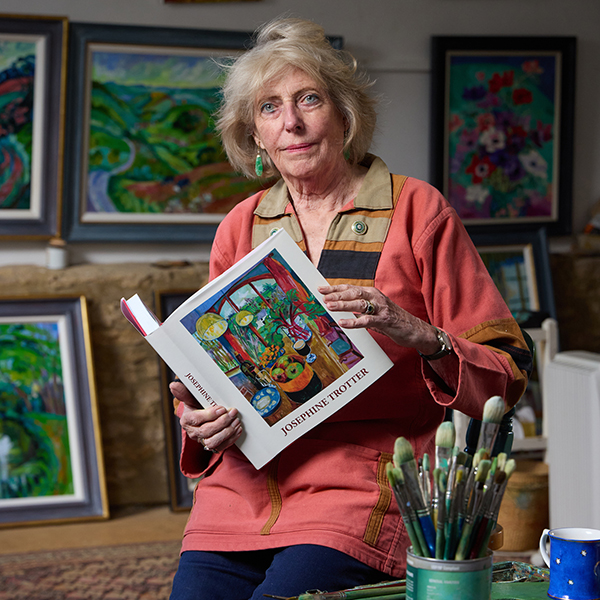 Portrait of artist Josephine Trotter at her home in Hook Norton, Oxfordshire.